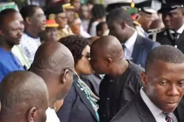 Rivers state Governor Wike lock lips with his wife during Independence celebration